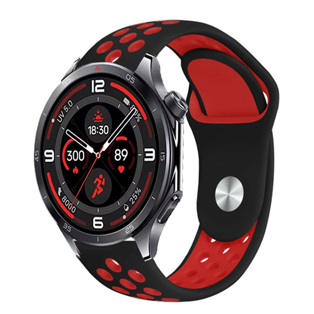 Two-Color Breathable Silicone Strap, 18/20/22mm