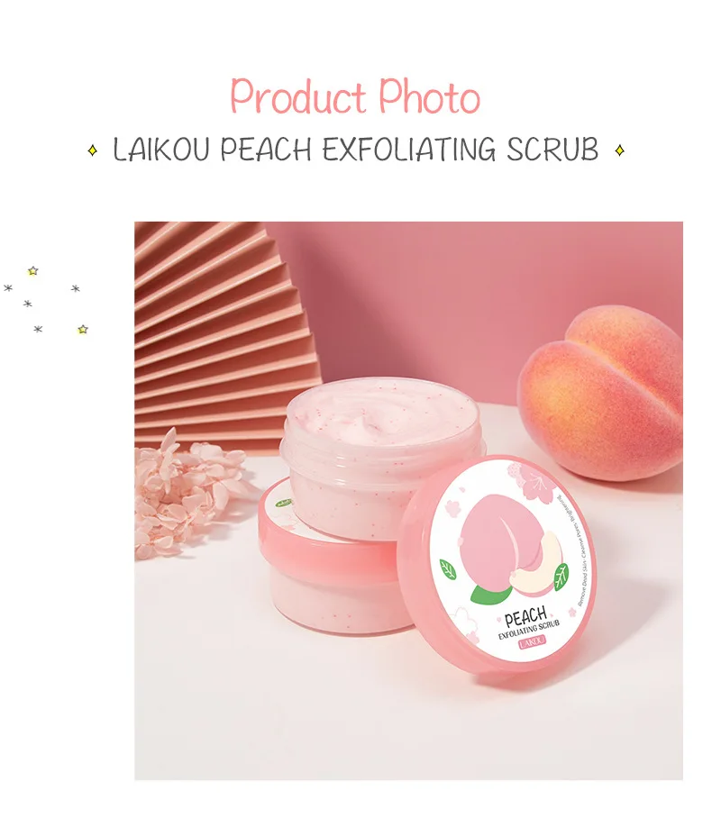 LAIKOU Peach Exfoliating Peeling Gel Facial Scrub Moisturizing Nourishing Repair Scrub Cleansing Face Cream Skin Care