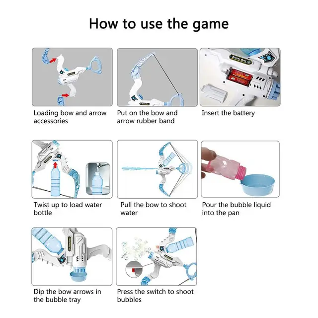 Bubble Machine Bow and Arrow 2 in 1 -2022 Summer Kids Soap Automatic Bubble Machine Outdoor Bubble Machine Toys Boys Girls 5