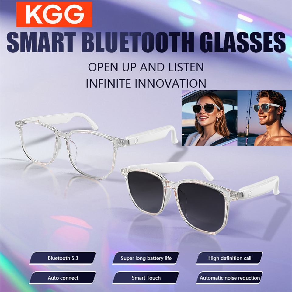Lightweight Bluetooth Glasses Smart Touch Audio Music BT5.3 Anti-blue Light UV400 Polarized Lens GS03 Smart Glasses Men Women