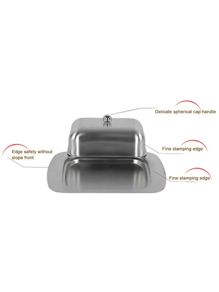 Butter Dish Stainless Steel Butter Dish with Lid Solid Cheese/Butter Container Cheese Storage Box Ideal Kee butter storage box