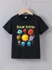 Summer Baby Boy Clothes Kid Girls Casual Solar System Planets Printed T-shirts Children Fashion Crew Neck Short Sleeve Top 5