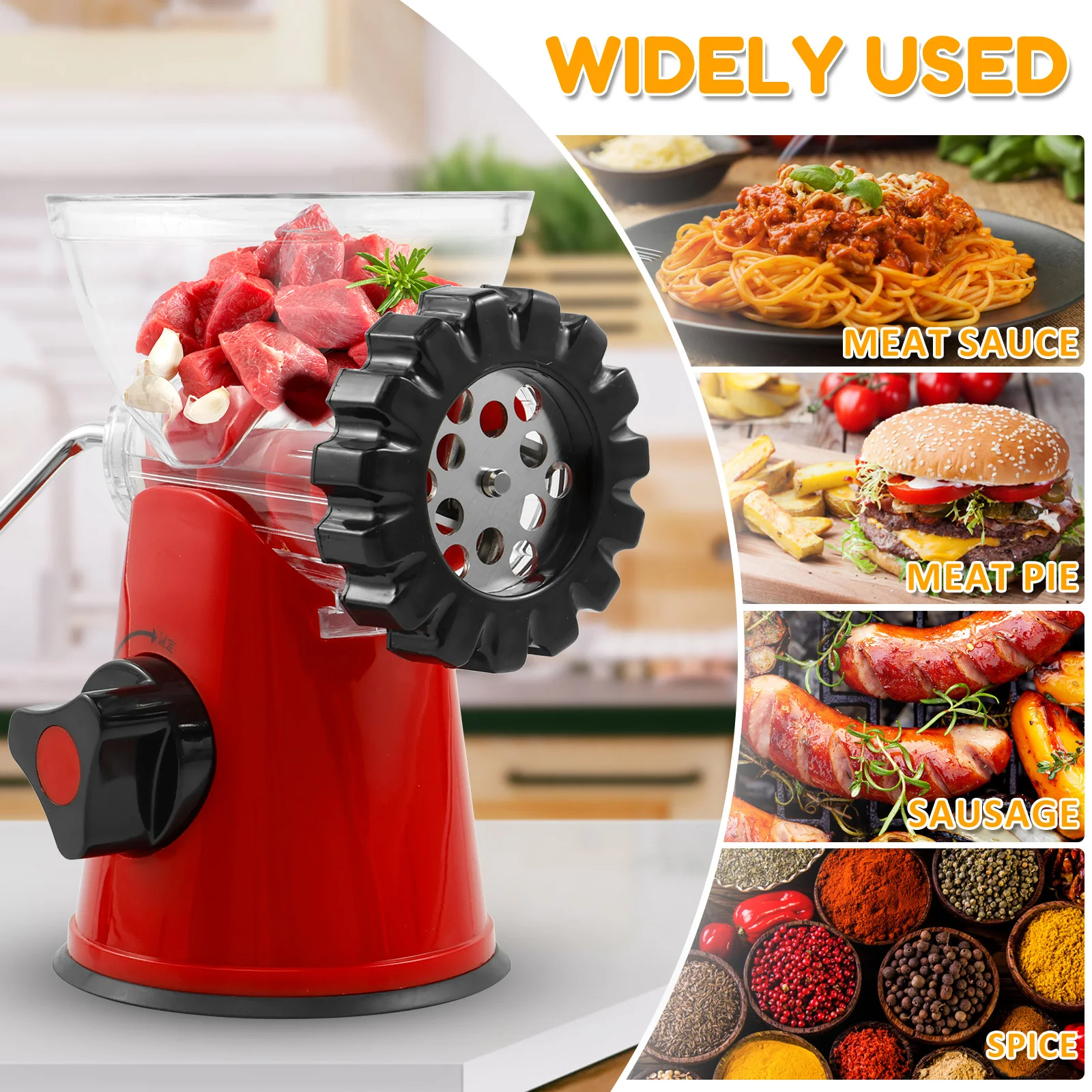 Meat Grinder 10.7&times;18&times;9.5cm Manual Meat Grinder with Hand Crank Food Grade Fast Cutting Mincer Multifunctional Mincer Sausage Maker Machine meat grinder