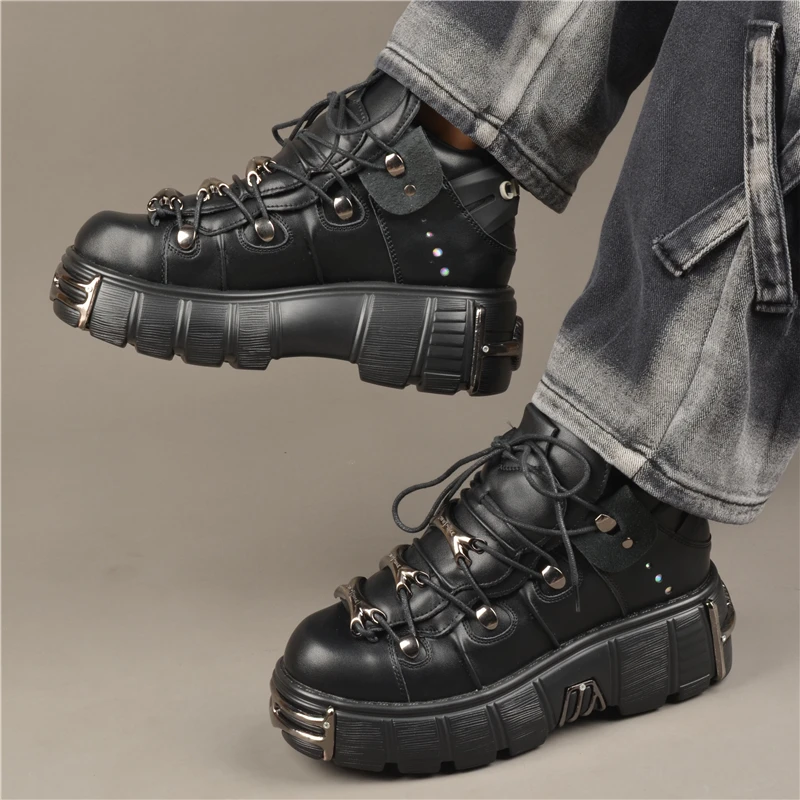 国内で当店のみ 1807 - Chunky Gothic Letter Sneakers Black Platform Cyber Goth Punk Platform Shoes Sneakers Ankle