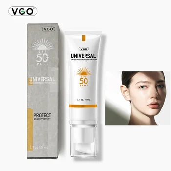 VGO Universal Tinted Moisturizer SPF 50+ Earthy Yellow Liquid Can Be Used As Foundation Lightweight Long-lasting