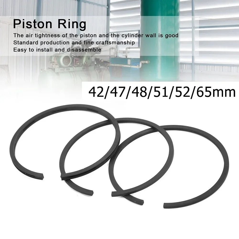 3pcs Air Compressor Piston Ring Pneumatic Parts For 42/47/48/51/52/65/90/95/100mm Cylinder Hardware  