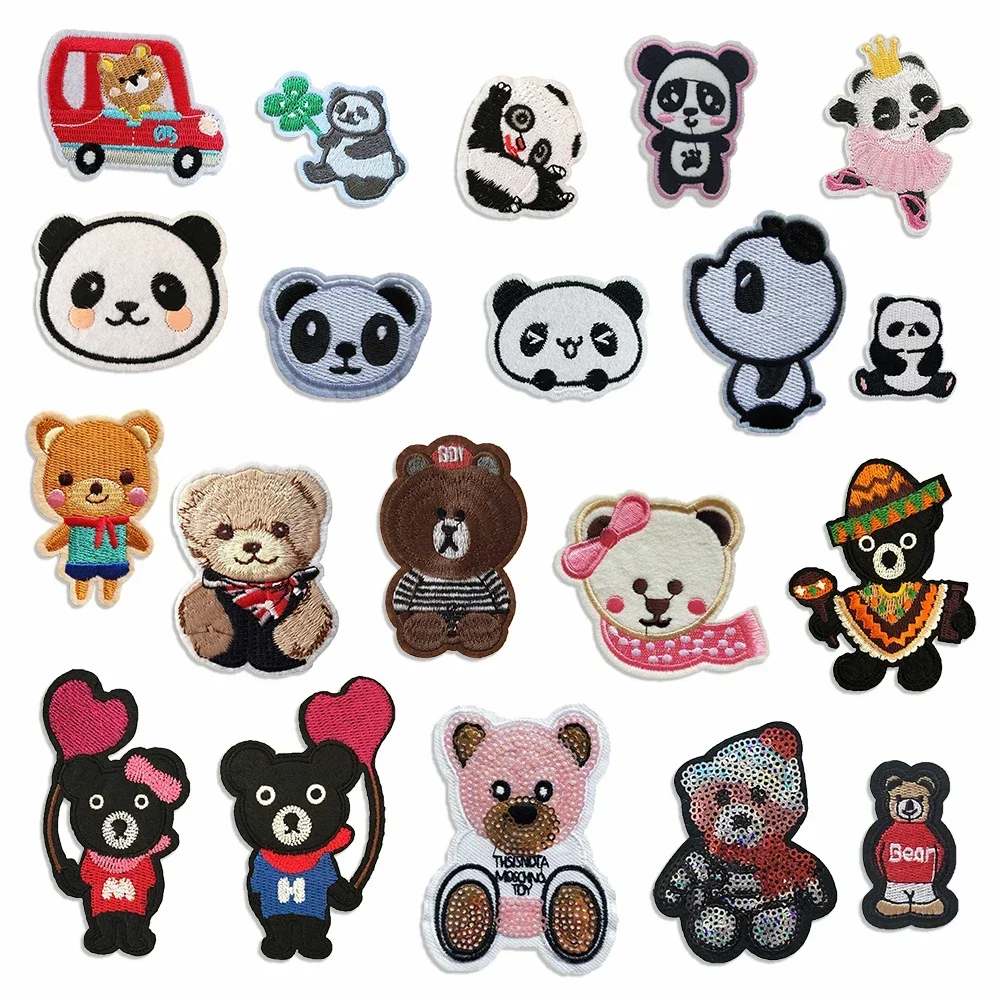 

Оптовая продажа 100 штук вышивка мультяшными животными заплатки для шитья DIY термоплавкий клей глажки украшения одежды нашивки