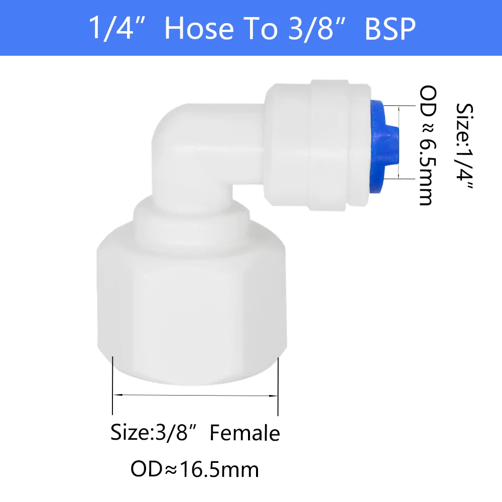 Elbow 90 degree RO Aquarium Accessories Quick Connector 1/8 1/4 3/8 1/2 3/4 BSP Female Thread Adapter Combination Tube YQBS