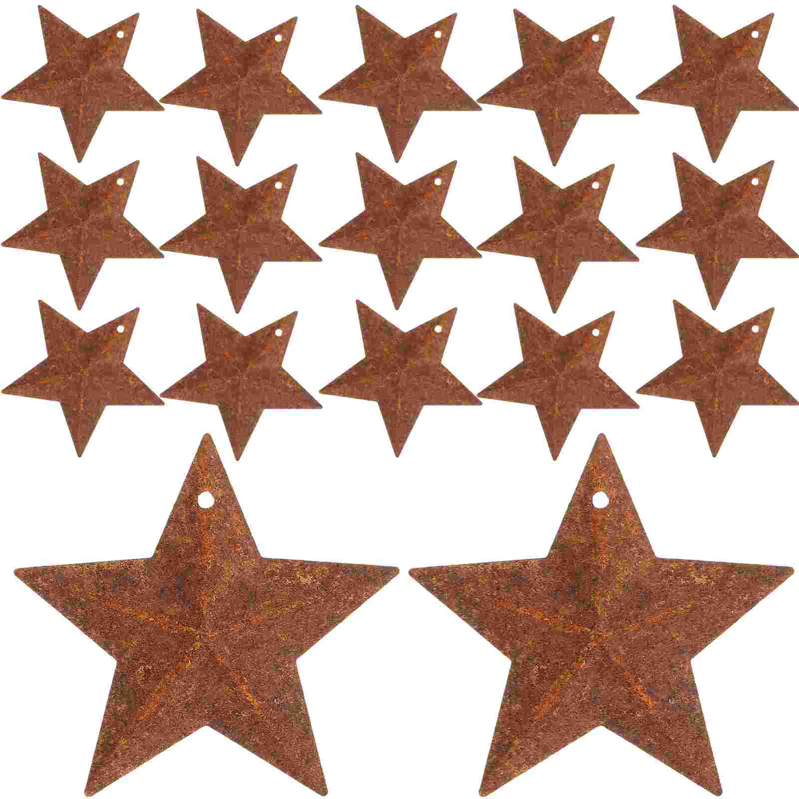 

4cm Stars Rusted Barn Miniature Rusty Tree Christmas Ornaments Diy Mini Vintage Decorations Metal Shape Hanging Stars