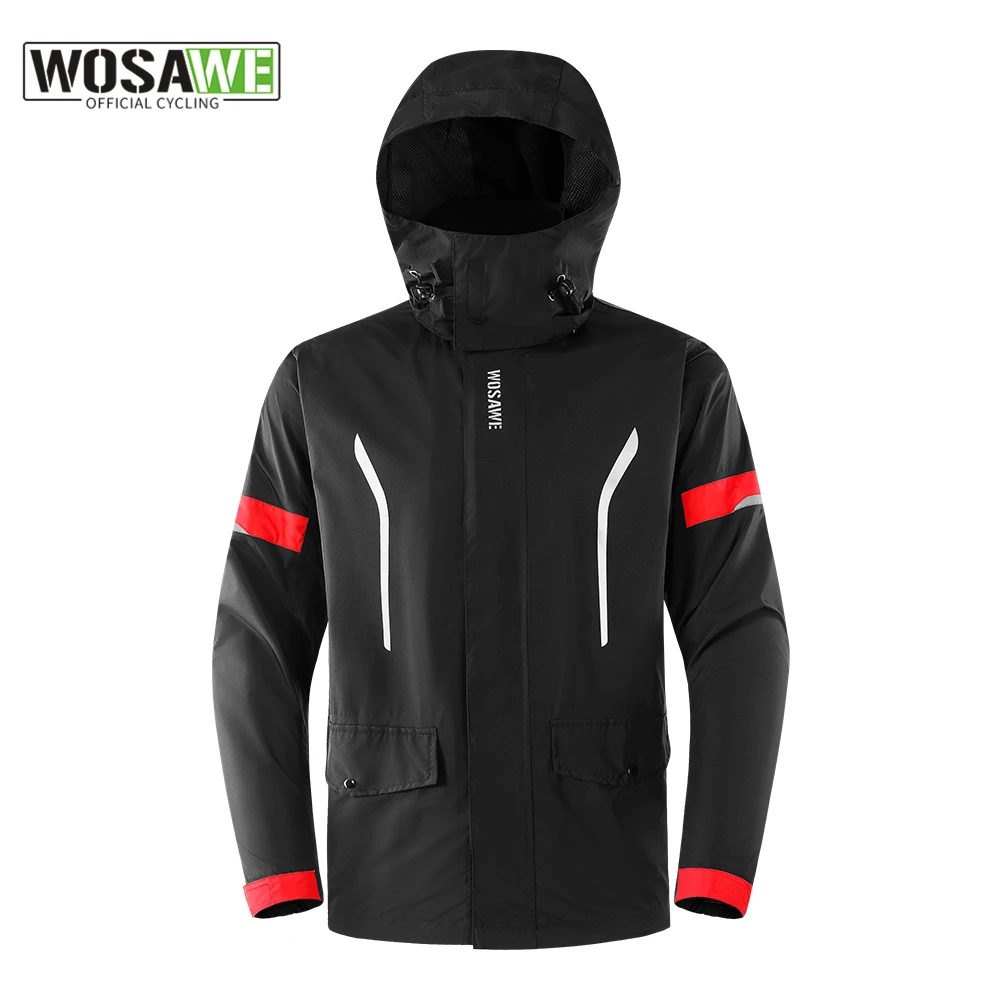 

WOSAWE Waterproof Cycling Rain Jacket hooded Windbreaker Waterproof MTB Bike Wind Coat Lightweight Road Bicycle Jacket Raincoat