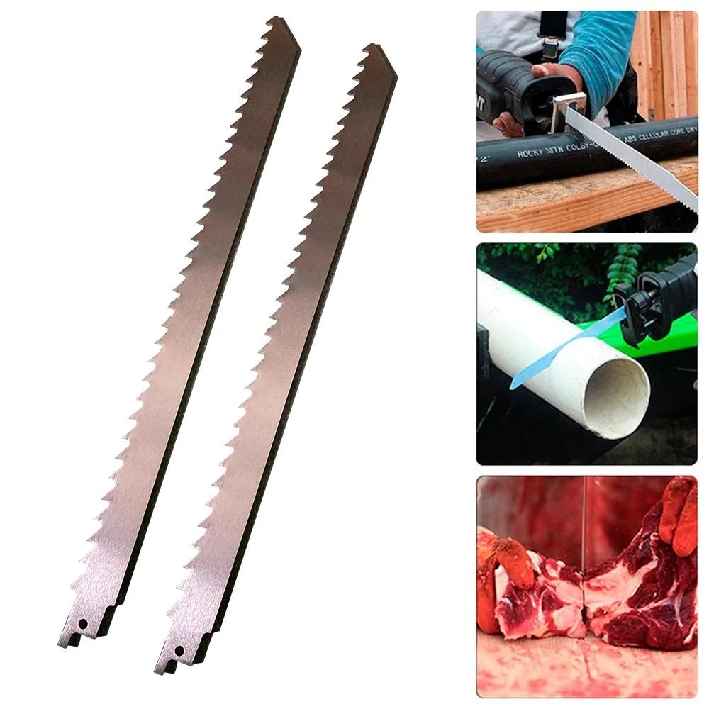 2pcs Reciprocating Saw Blades 300*19*1.5mm Dimension Stainless Steel For Cutting Wood Metal Saw Blade Cutting Tool Accessories 2pcs household bone cutting machine sawing trotters steak ribs frozen meat frozen fish bone reciprocating saw blade cutting tool