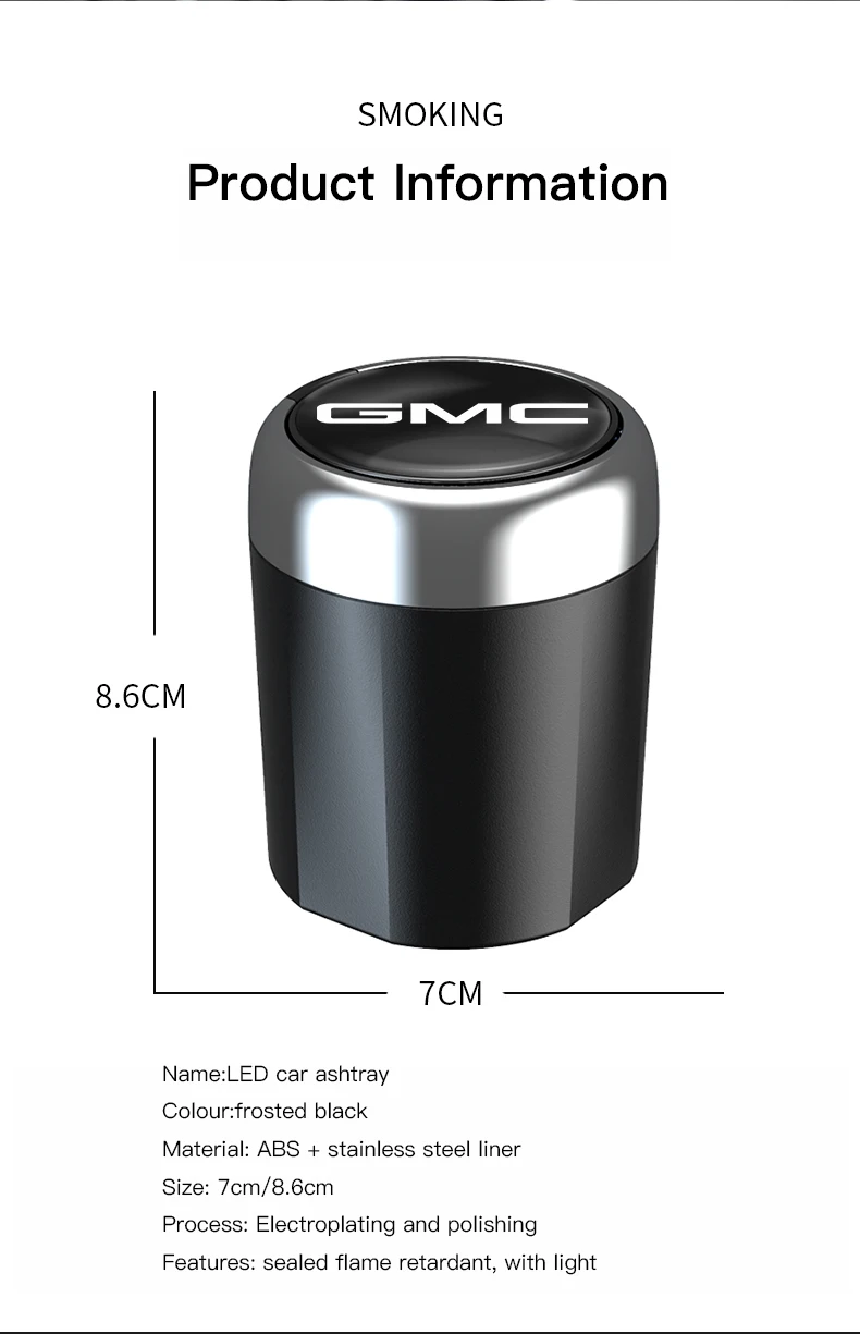 GMC Terrain Sierra ornament 1500 Yukon Acadia Savana Hummer Granite H3 자동차 재떨이 차량용 액세서리 자동차 참신한 소품
