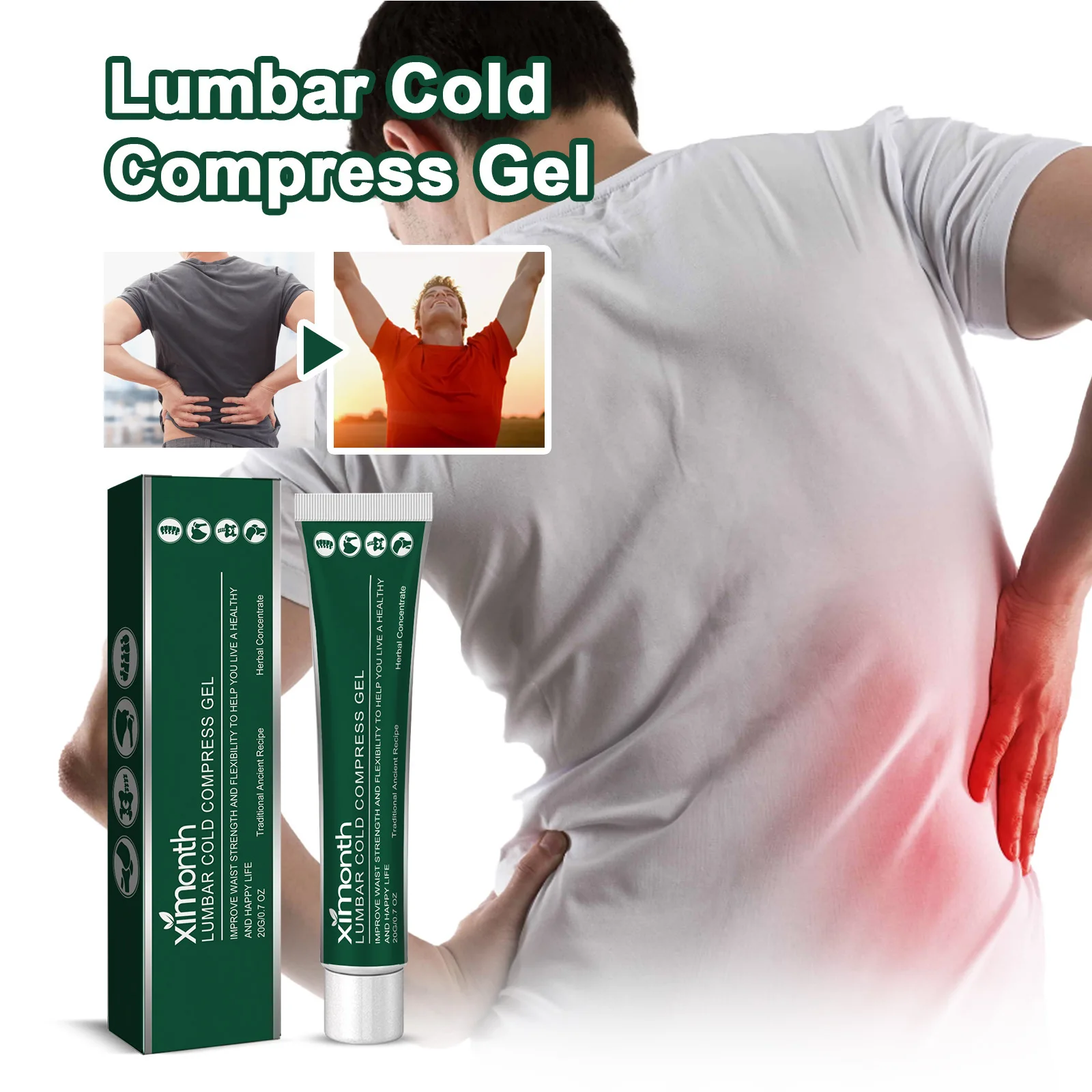 Lumbar Cold Compress Gel Sciatic Nerve Treatment Relieve Shoulder Back Pain Soreness Gout Inflammatory Hip Joint Sprain Ointment