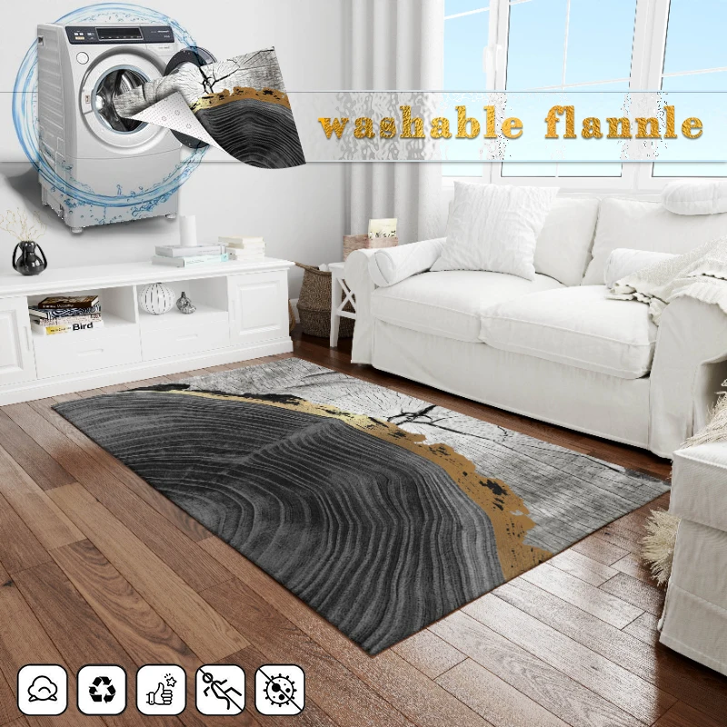 

Luxury Living Room for Carpet Golden Annual Ring Rugs Bedroom Decoration Bedside Sofa Floor Mat Modern Short Plush Material Rug