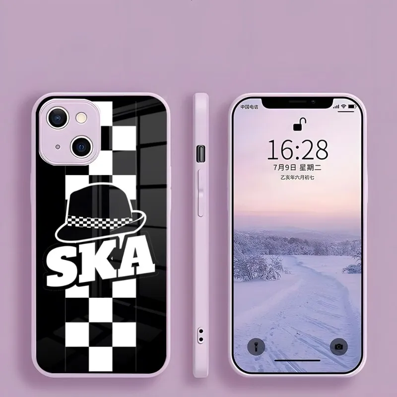 Custodia Per Telefono Music Ska Per Iphone 15 14 13 Pro Max 12 11 Xr X Xs Mini 6 7 8 Plus Se Cover Viola In Vetro