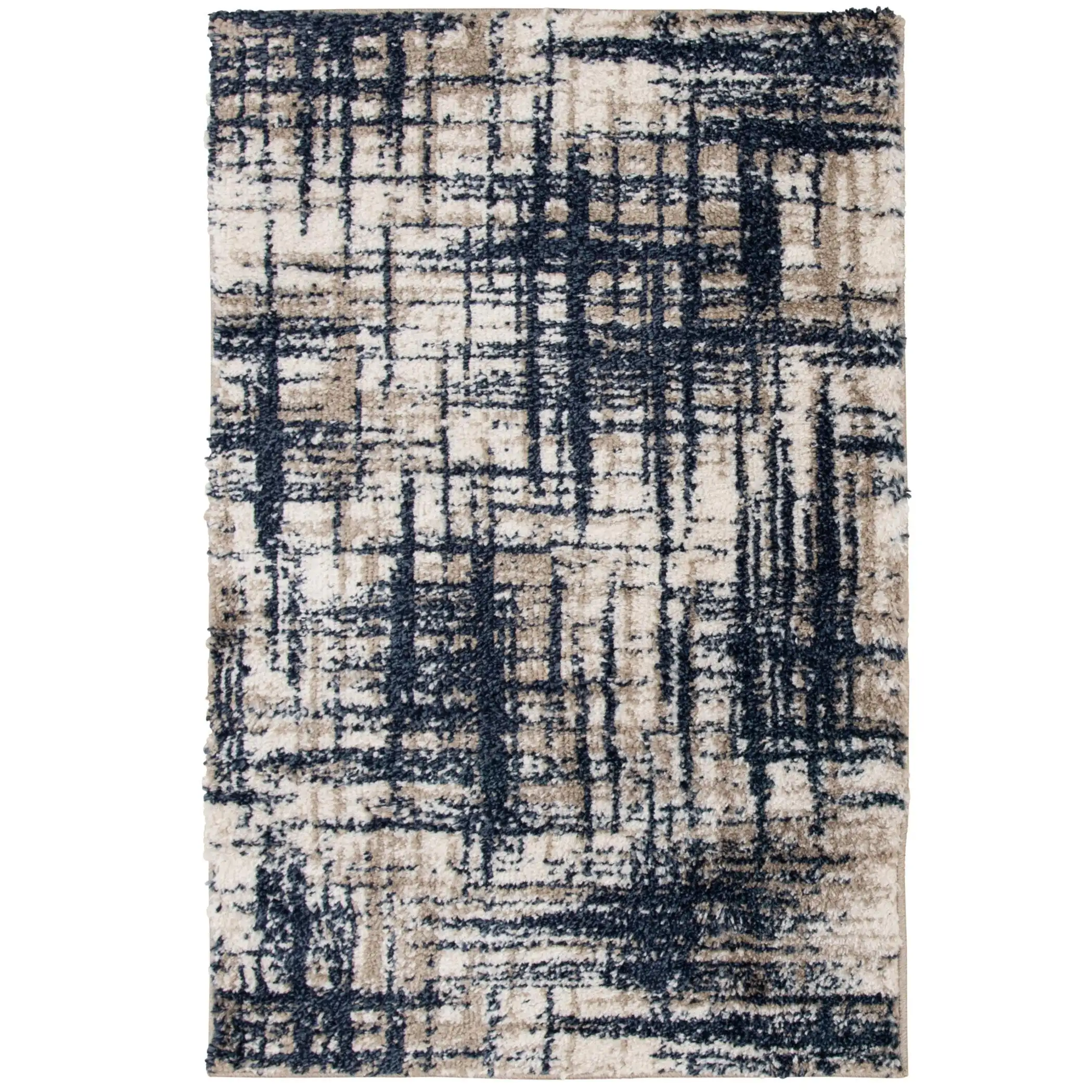 

2' 6"x 3'10" Navy Blue Abstract Indoor Area