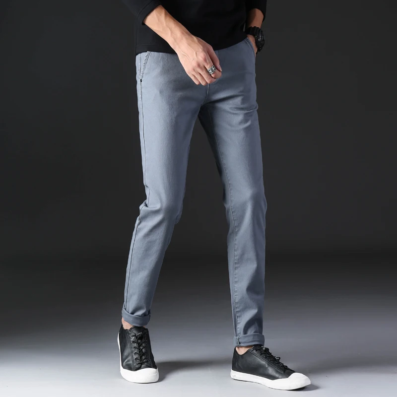 KSTUN 2023 Spring Summer New Casual Pants Men Cotton Slim Fit Chinos Fashion Trousers Male Brand Clothing Basic Mens Pants 5