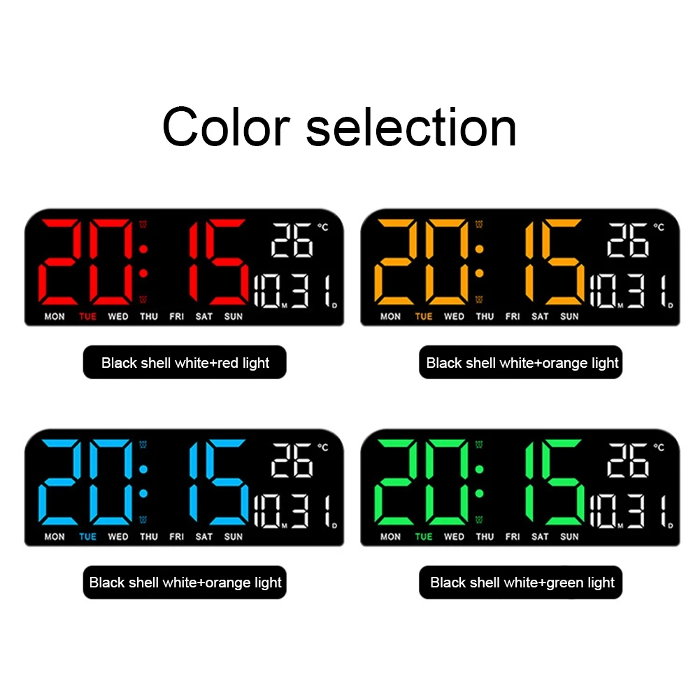 Description Picture 4 of itemLED Digital Alarm Clock With Large Screen, Adjustable Brightness, Sleep Button, Big DigitsSmart Desk Clock For Home Living Room