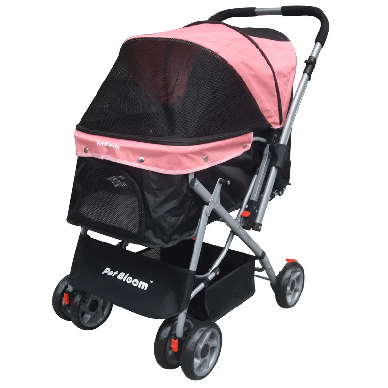 Four Wheel Pet Stroller For Cat Dog And More Foldable Carrier Strolling