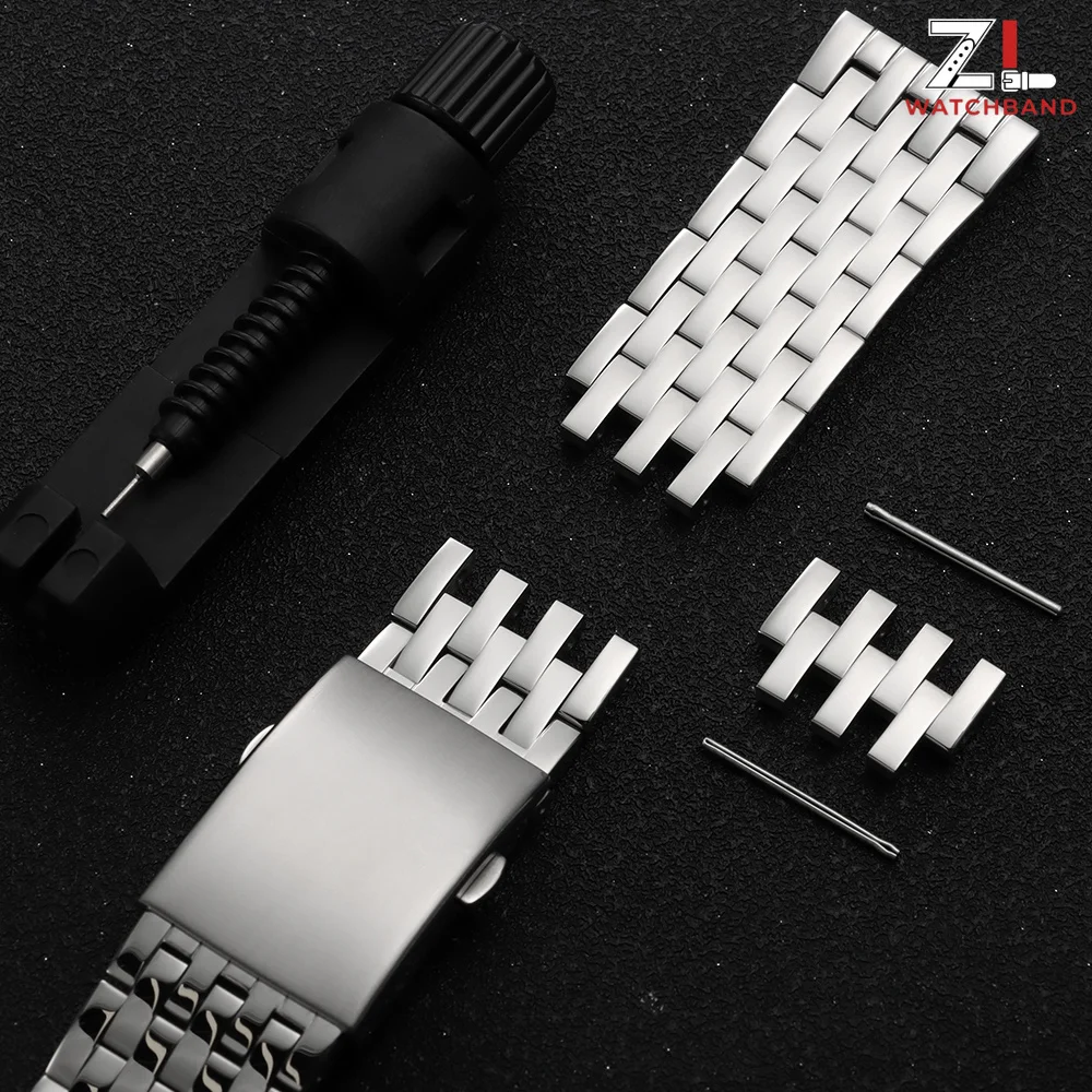 Premium Stainless Steel Watch Strap with Metal Folding Buckle - Versatile Sizing and Stylish Design