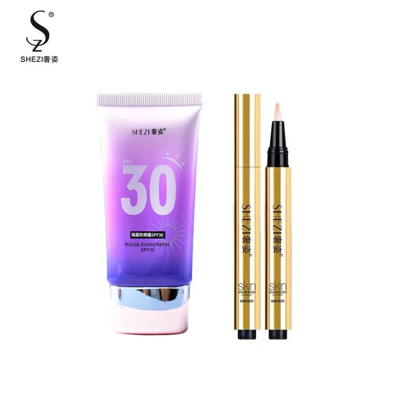Shezi Spf30 Protezione Solare Buon Prezzo Mack Andy Impostazione Sciolta Correttore In Polvere Evidenziatore Sbiancante Base Viso Trucco Cosmetici Set