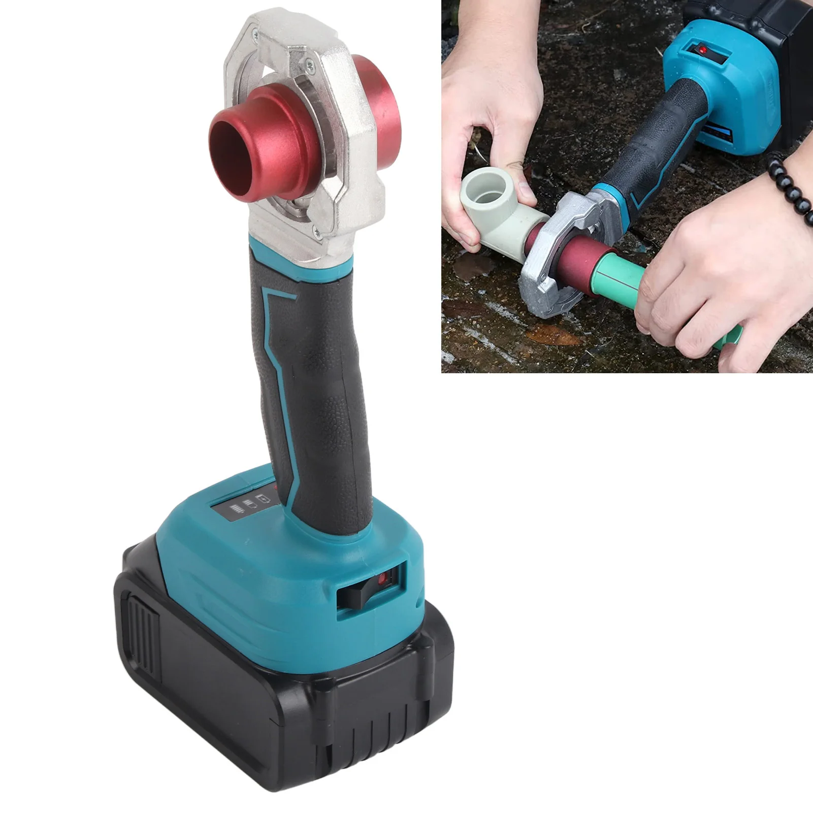 Pipe Melter Water Pipe Melting Device Cordless Rechargeable Hose Welding Tool 120W 340℃ for Connection Pipe Welding Machine 6