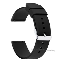 Versatile Quick Release Silicone Watch Strap - Soft and Comfortable Universal Band for All Sizes (Black)