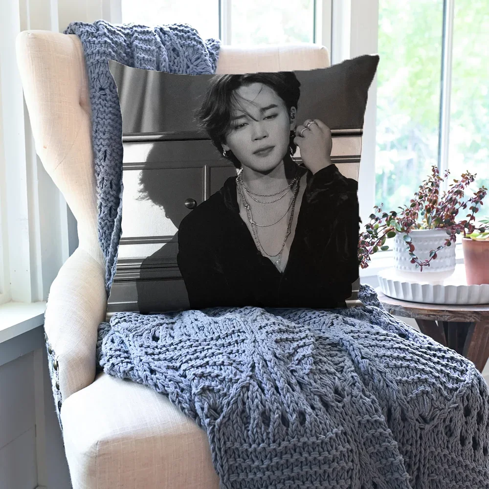 1pc Korean Celebrity Park JiMin Pillow Case Square Pillow Bedroom Sofa Leisure ComfortCushionCarLivingRoom Home Decoration 40X40 4