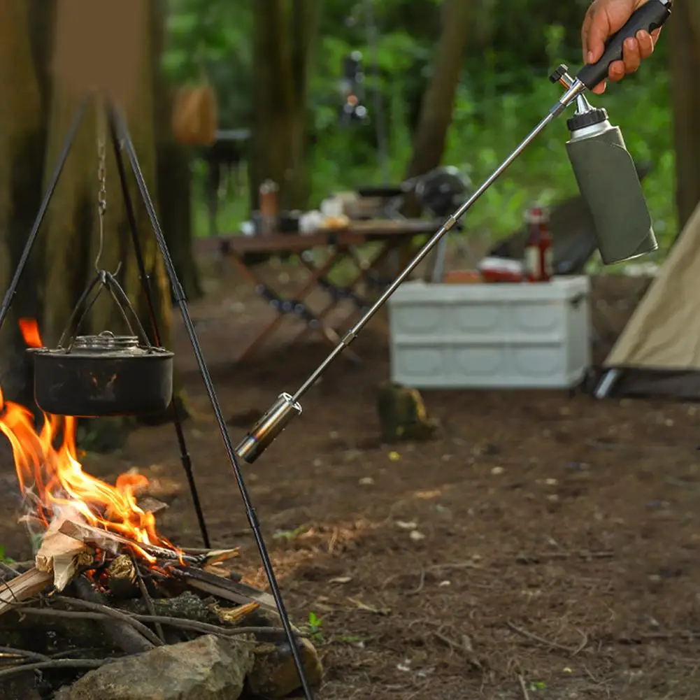 Adjustable Length Hand Tool Outdoor Picnic Garden Home Weed Burner Torch Gas Blowtorch Multifunction Flamethrowers Camping Tools
