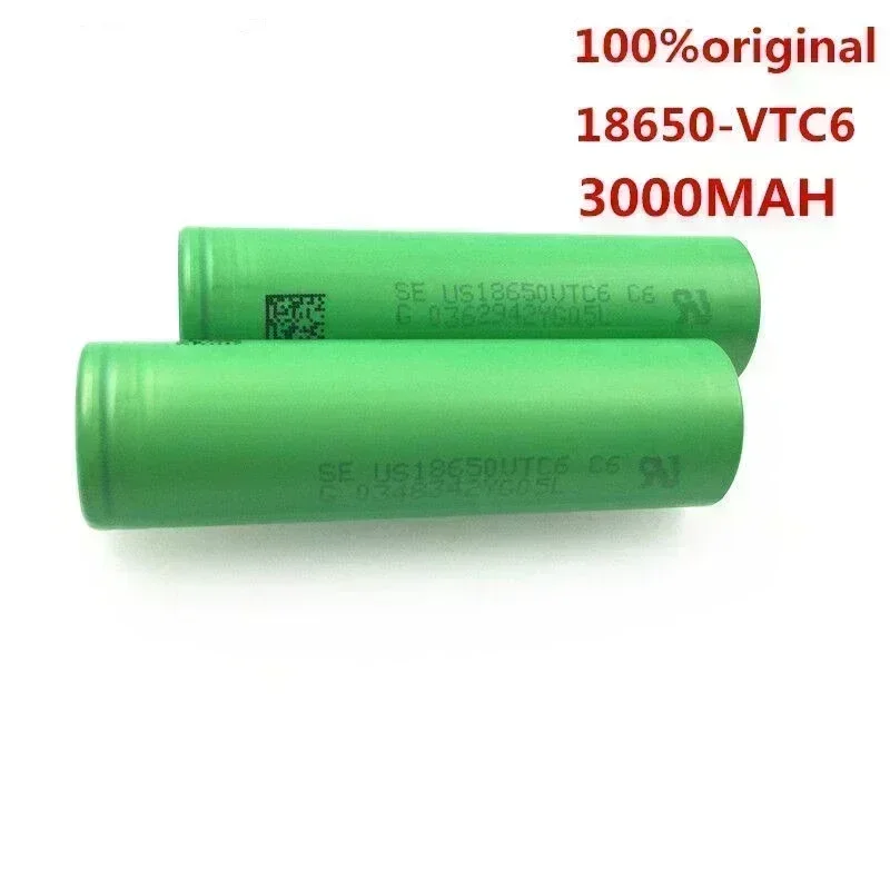 Rechargeable lithium-ion battery 18650 3.7V 3000mAh VTC6 30A including charger package flashlight toy choice
