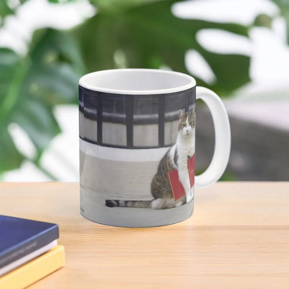 

Larry the Cat with red file Coffee Mug Breakfast Cups Glasses Funny Cups Mug