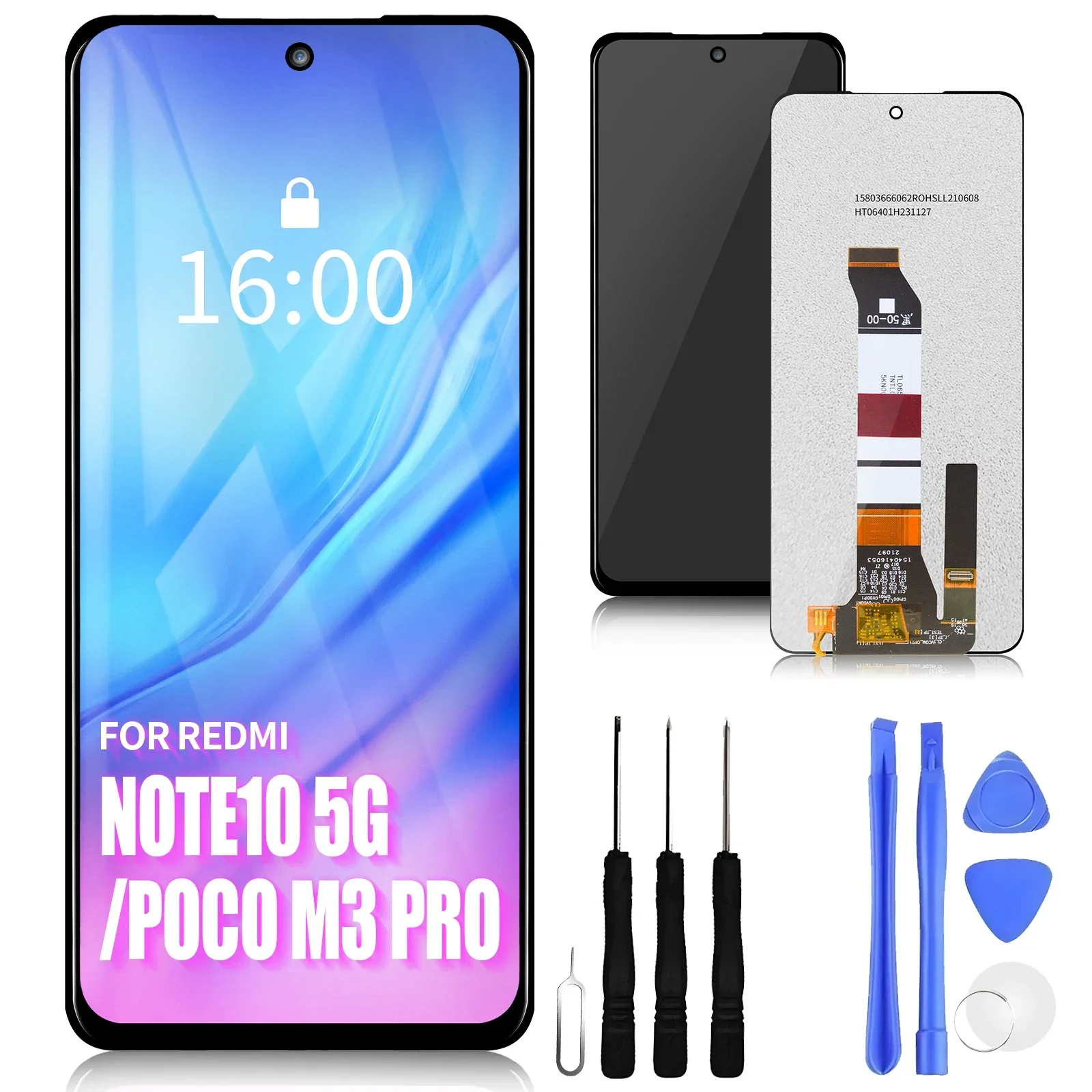 

6.5"For Xiaomi Redmi Note 10 5G LCD M2103K19G Display Touch Screen For POCO M3 Pro 5G M2103K19PI M2103K19C LCD Replacement Parts