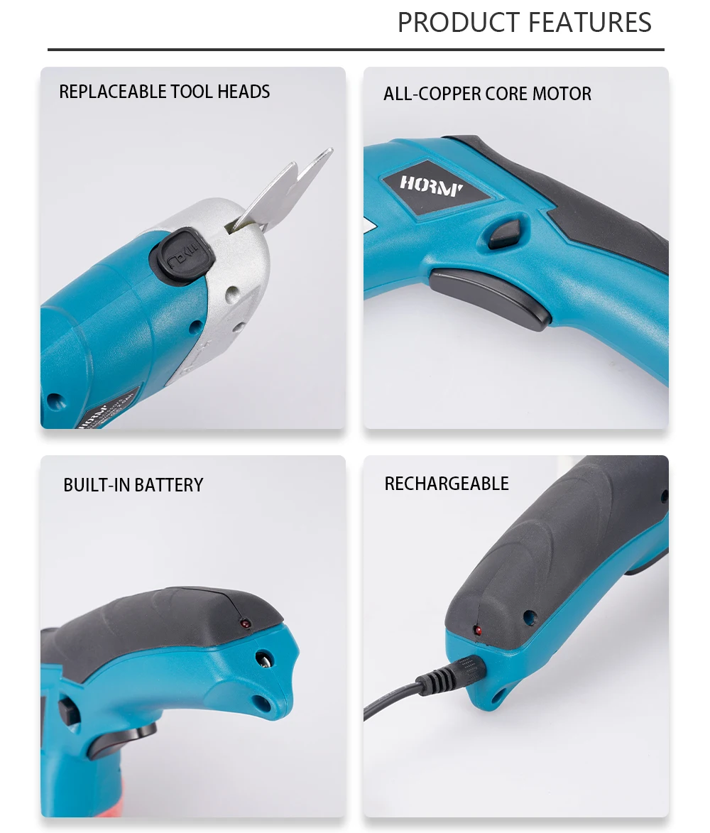 Cordless Electric Scissors 2000mAh Rotary Cutter Shear For Home