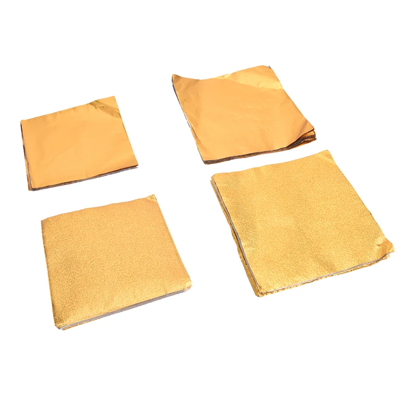 Papel de aluminio dorado para envolver dulces, Chocolate, galletas, fiesta, 100 unids/lote por paquete