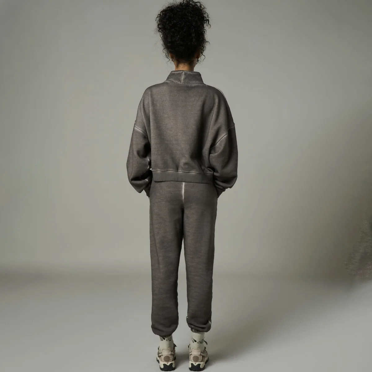Women's Autumn and Winter Trendy Brand Lazy Feeling Street Loose Old-fashioned Half-zipper Jacket