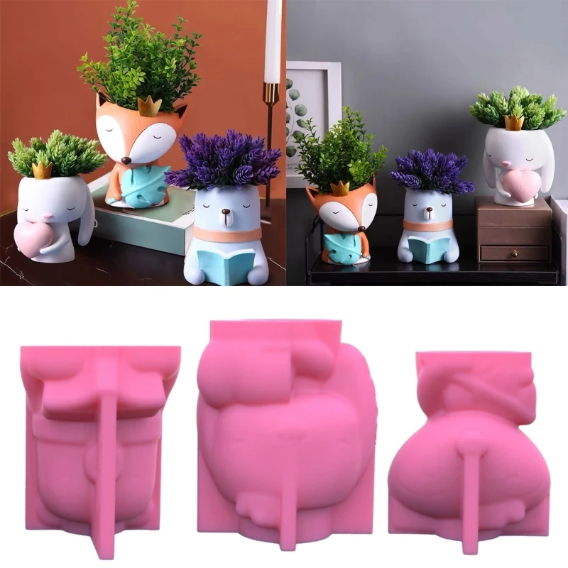 Y1UB 다육 식물 꽃 냄비 수지 실리콘 몰드 Diy 정원 꽃 냄비에 적합