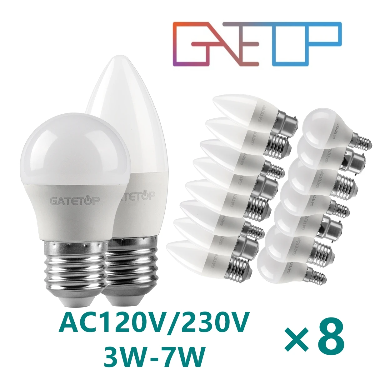 8PCS LED Golf Bulb Energy-efficient AC110 220V G45 C37 E14 E27 B22 3W 5W 6W 7W  Led bulbs Lamp For Home Decoration