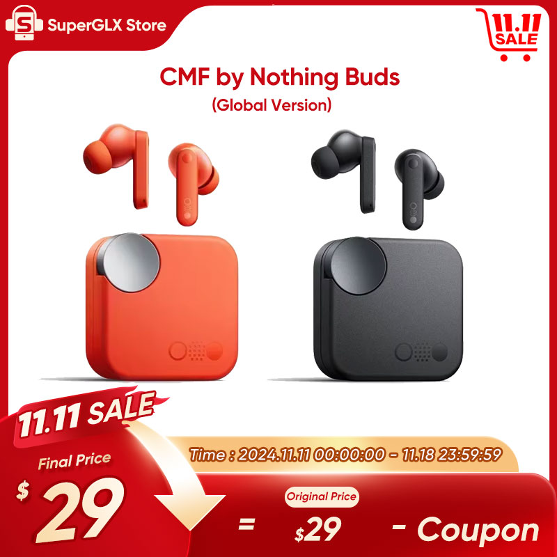 Original Global Verison CMF by Nothing Buds with 42 dB ANC Active Noise Cancellation with Transparency Mode IP54 Bluetooth 5.3
