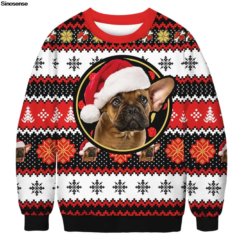 

Men Women Ugly Christmas Sweater 3D Funny Cat Snowflakes Printed Holiday Party Xmas Sweatshirt Pullover Christmas Jumpers Tops