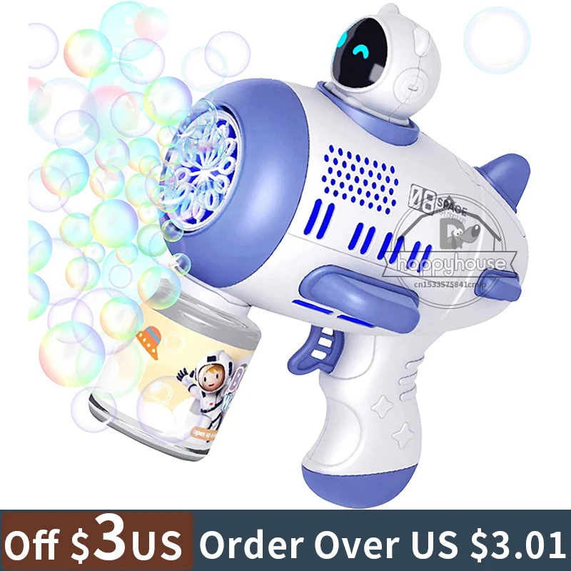 

Astronaut Automatic Bubble Machine for Children Bubble Gun Rocket Launcher Bubble Blower For Kids Soap Bubble Maker Summer Toys