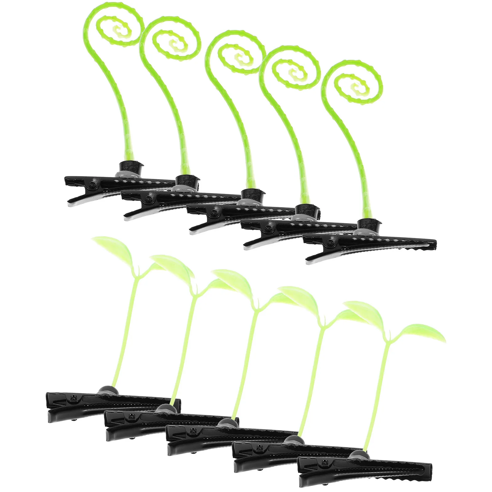 40Pcs 헤어 클립 식물 모양 콩나물 곱슬 잔디 머리핀 십대 소녀를위한 귀여운 헤어 액세서리 미니 바레트 세트