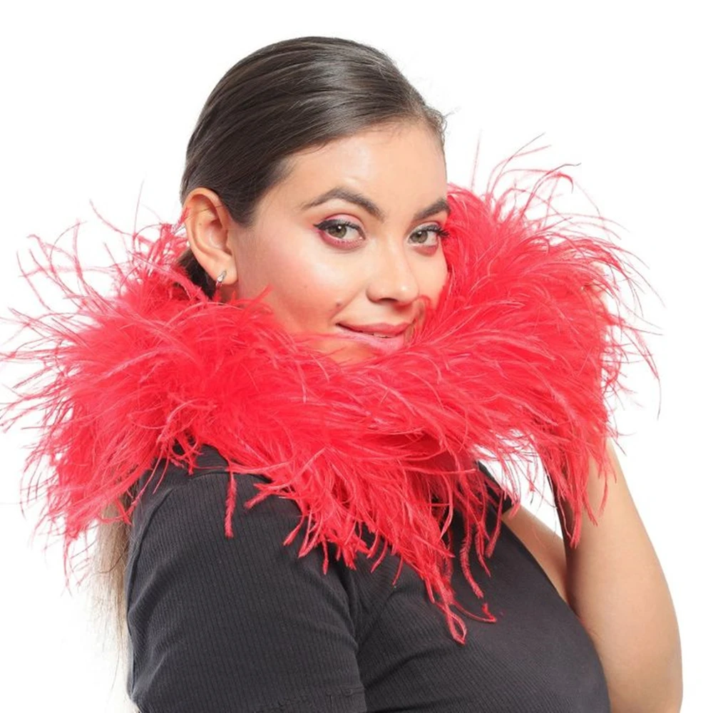 Customized 50CM Boa Fluffy Ostrich Feather Trims 15 10 6 4 2ply thick