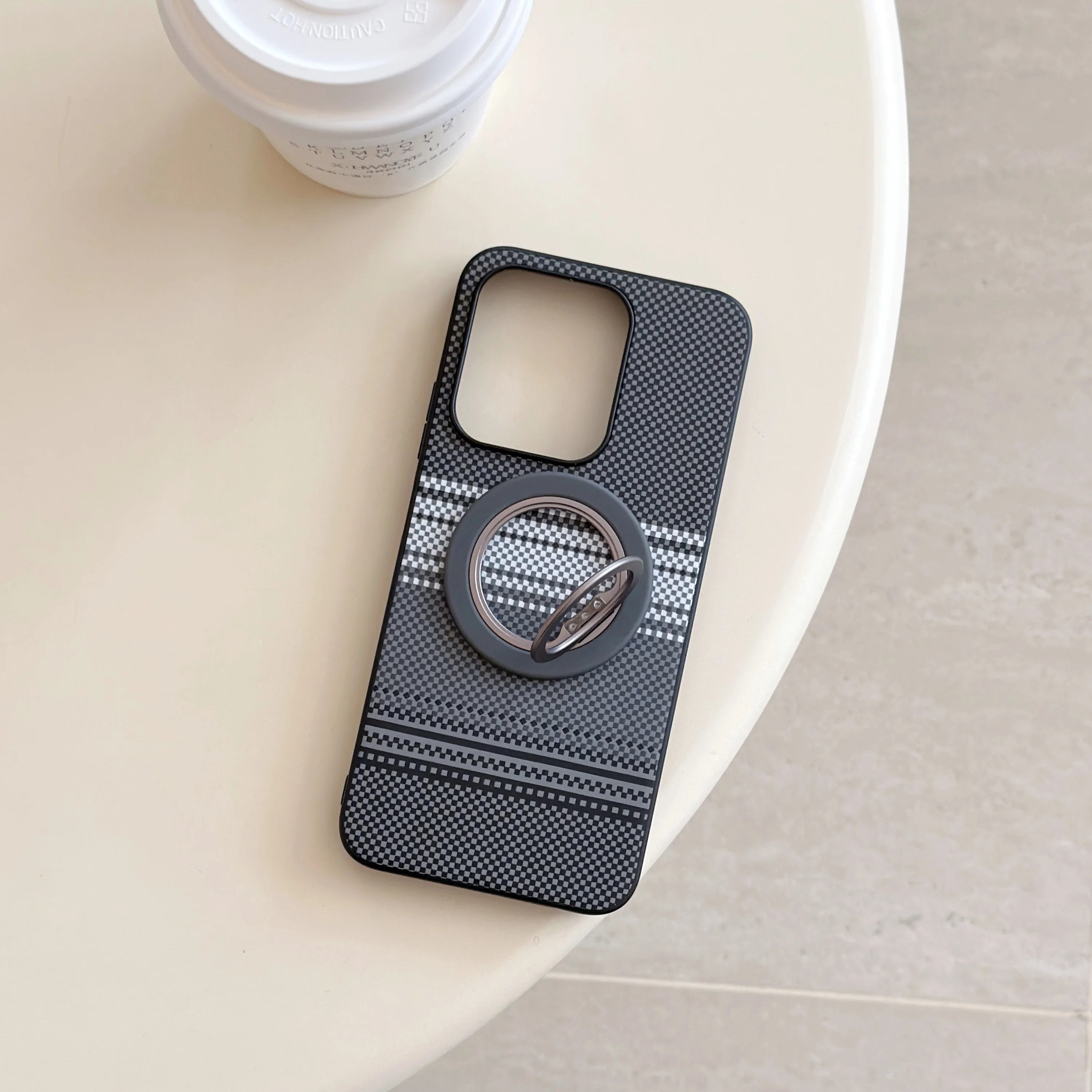Contrasting Fiber Pattern Shockproof Mobile Phone Case Cover
