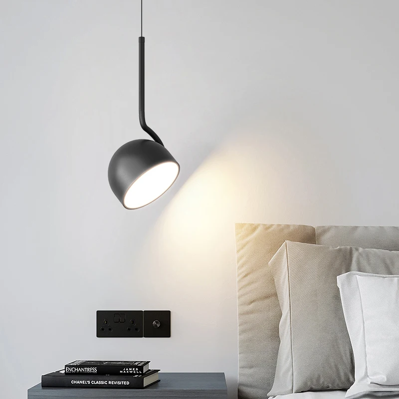 

Nordic Black White LED Decor Hanging Pendant Lamps Bedside Pendant Light Living Dining Lights Room Bedroom Bar Loft Chandeliers