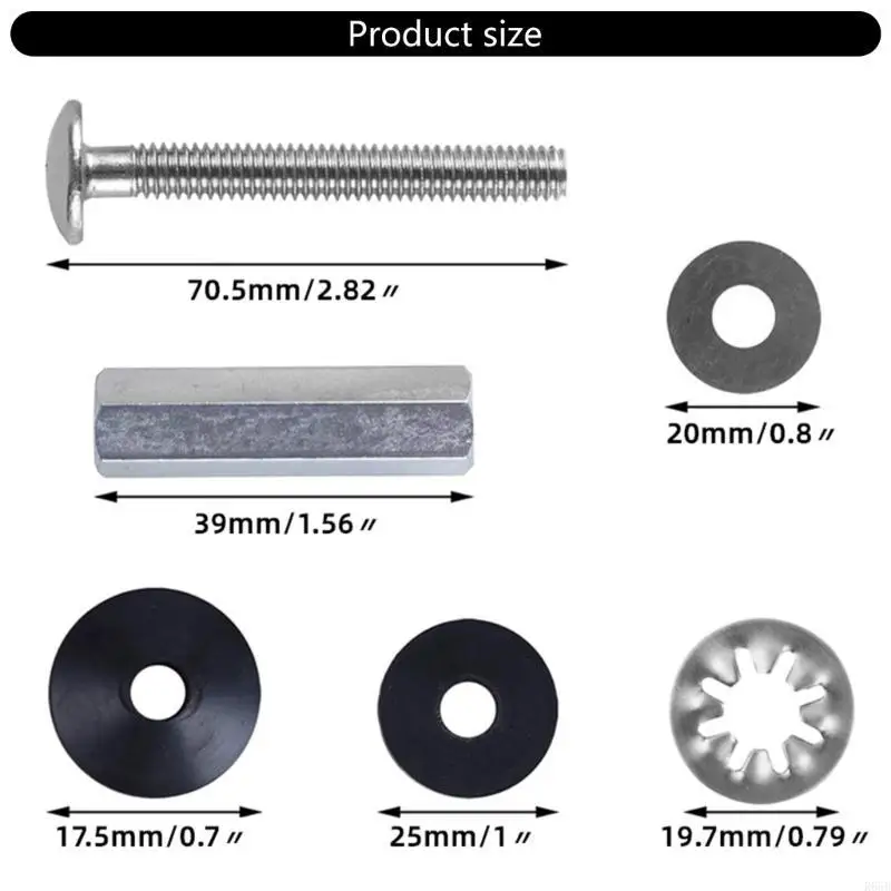 2pcs Toilet Seats Replacement Screws with Extended Lock Bathroom Fixture Accessory for Stable Support & Simple Setup