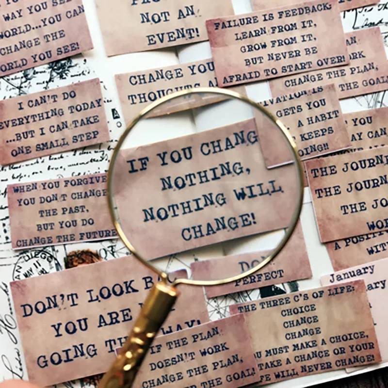 17Pcs Tim Holtz Style Inspirational Phrase Stickers Vintage Junk Journal Ephemera Aesthetic Stickers Album Scrapbooking Material decorative stickers self adhesive stickers stationery stickers paper stickers adhesive stickers decorative labels stickers diy scrapbooking accessories