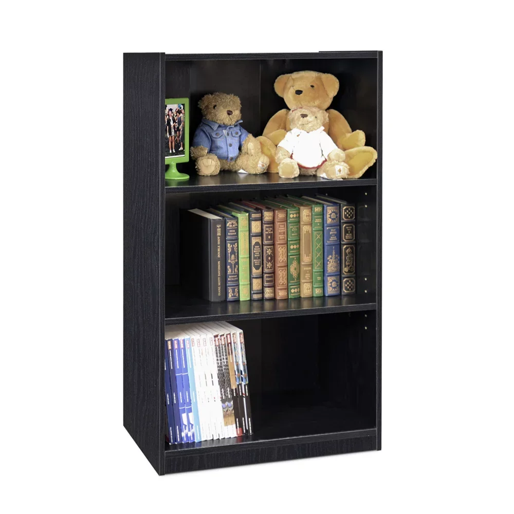 JAYA Simple Home 3 - Tier Adjustable Shelf Bookcase, Blackwood 5 shelf leaning bookcase