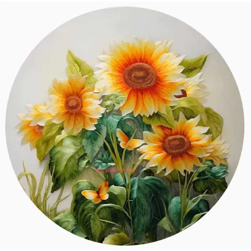 Suzhou Embroidery DIY Beginner Kit-Stitch Guide Round Flower and Bird Decorative Painting Handcraft Embroidery Set