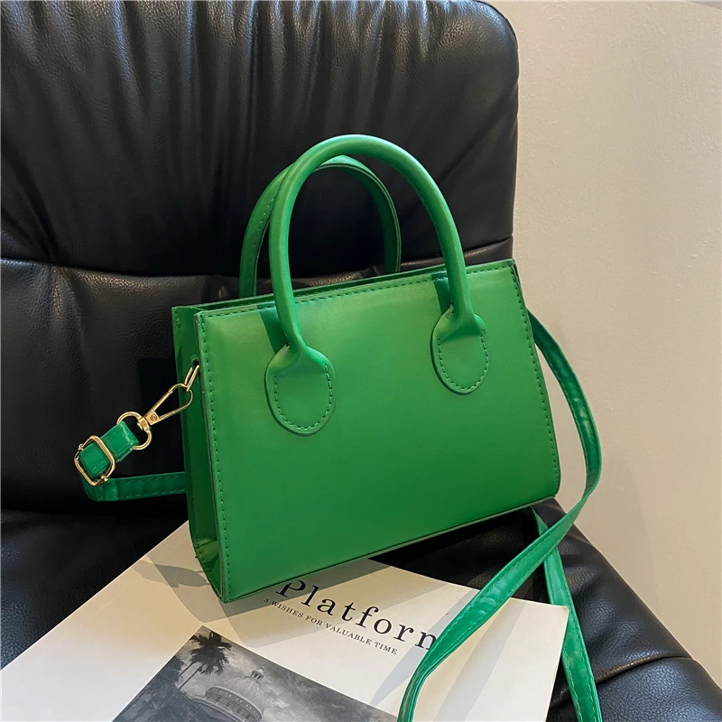 shoulder backpack 2022 New Women Shoulder Bag Trendy Green Pu Leather Crossbody Bags Fashion Ladies Handbags Brand Designer Top Handle Bag fluffy shoulder bag