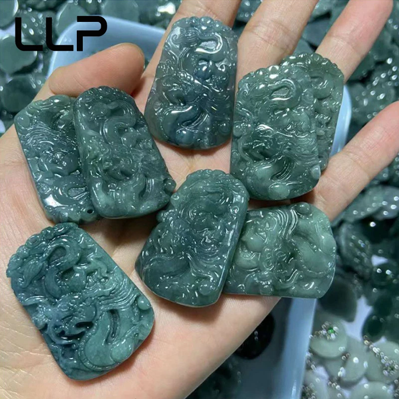 Natural Blue Water Jade Dragon Pendant Fashion High Jewelry Men And Women Luxury Holiday Gifts